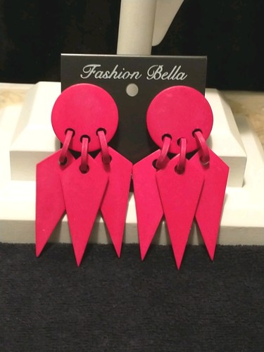 Vtg earrings boho mod - 80's,